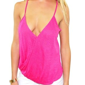 Peek-A-Boo Cami Tank Hot Pink S-M-L